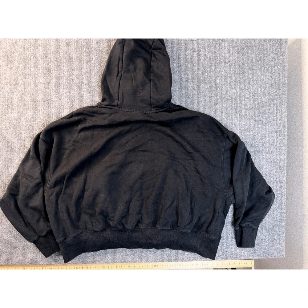 Nike Hoodie Mens Medium Black Cotton Blend Fleece Embroidered Swoosh Pullover